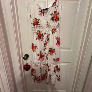 Fancyinn Floral Maxi Dress - White and Red